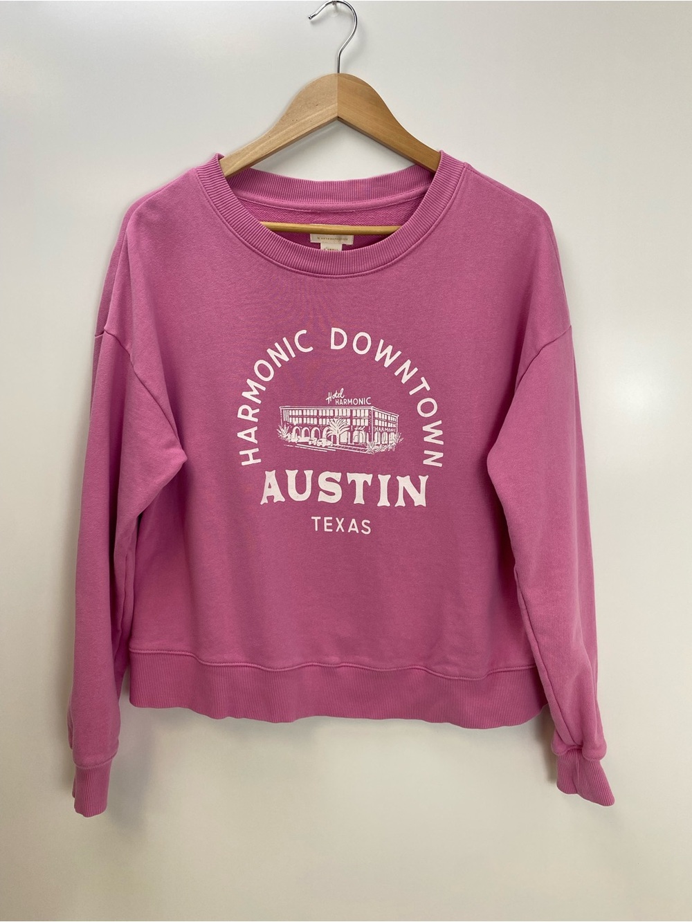 Maeve by Anthropology Austin 'Harmonic Downtown' Pink Crewneck Sweatshirt